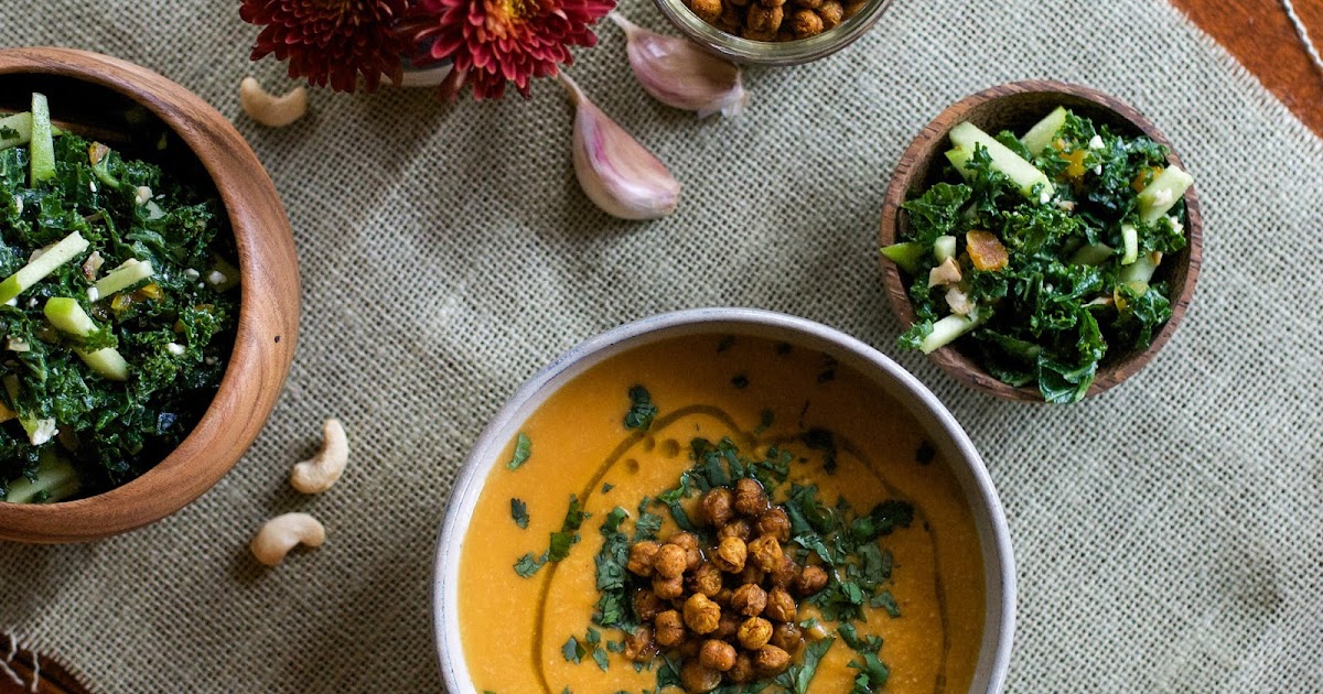 Spiced Yam Soup with Chickpea Croutons
