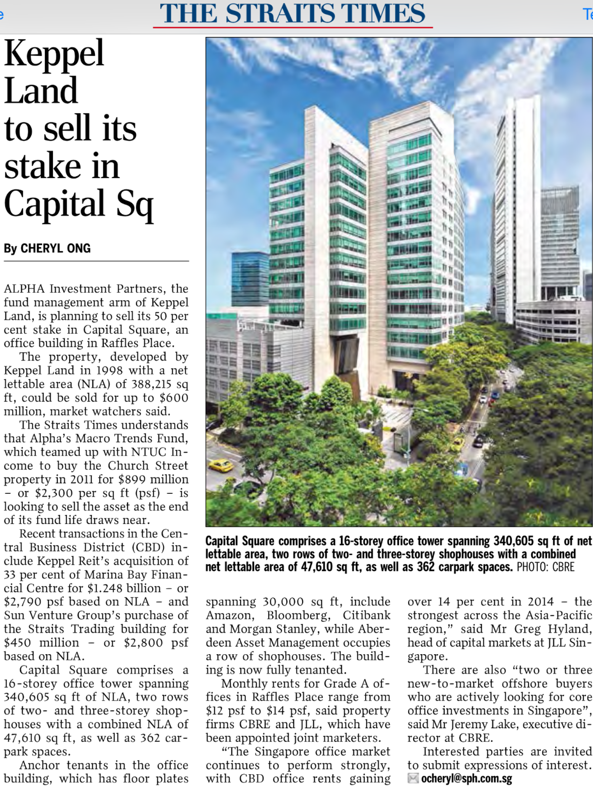 GSH Plaza Office Space in Raffles Place Dist 1 for Sale 
