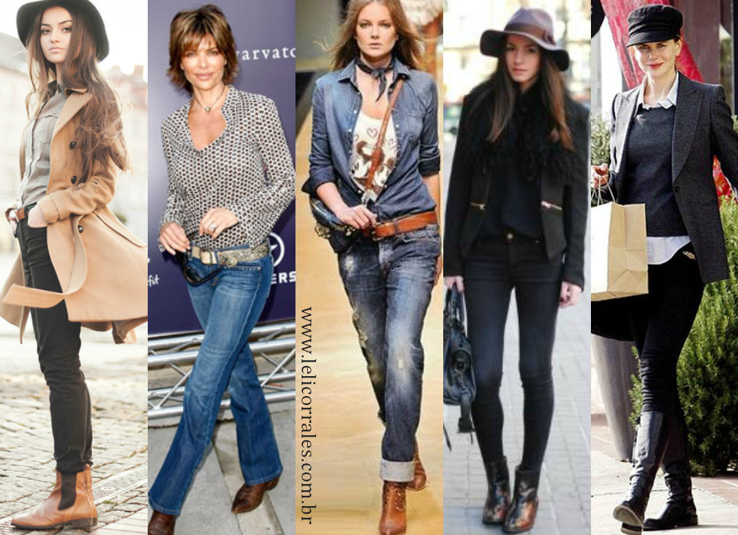 bota cano curto marrom look