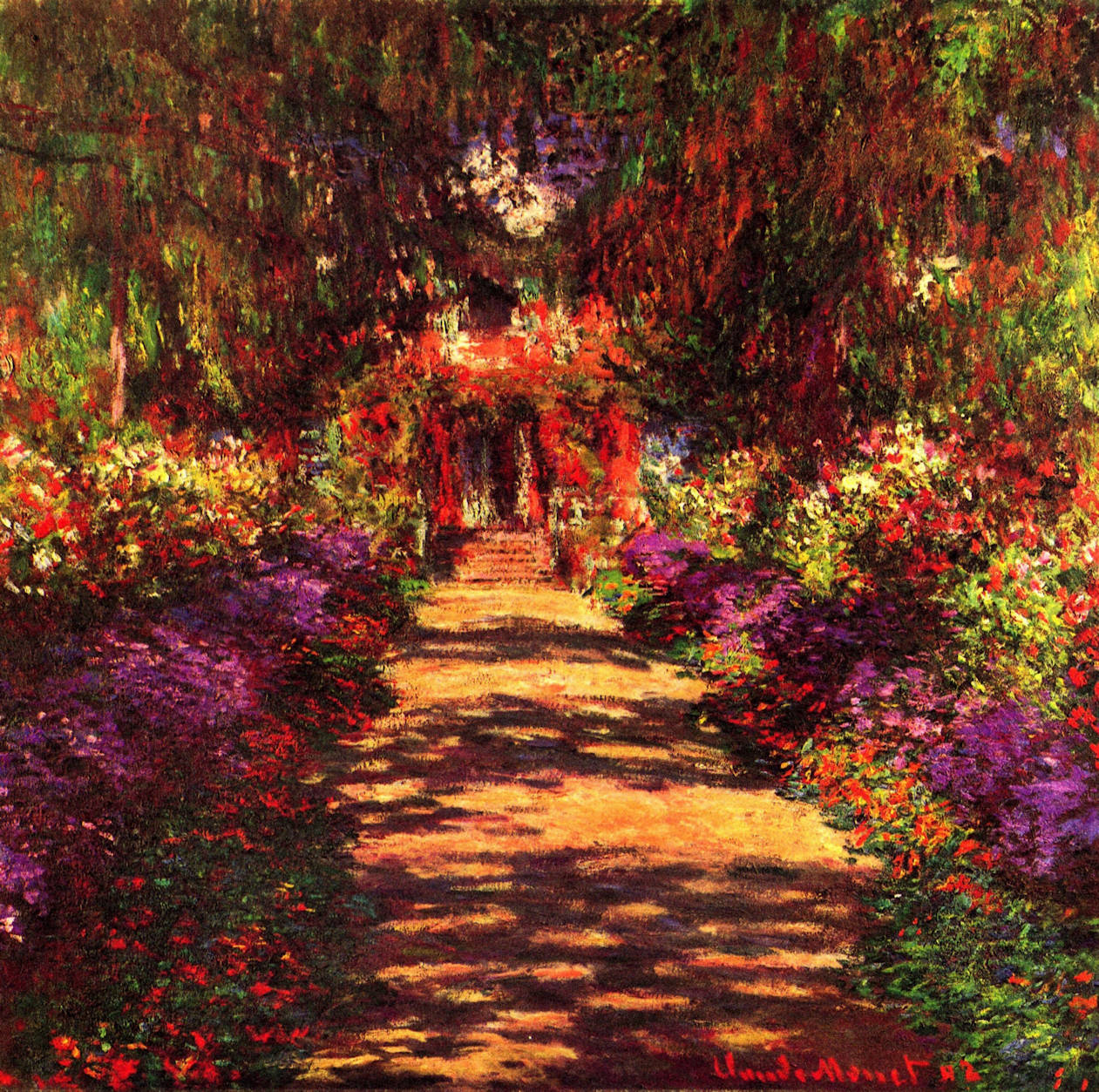 ART PATH IN GARDEN IN GIVERNY, BY CLAUDE