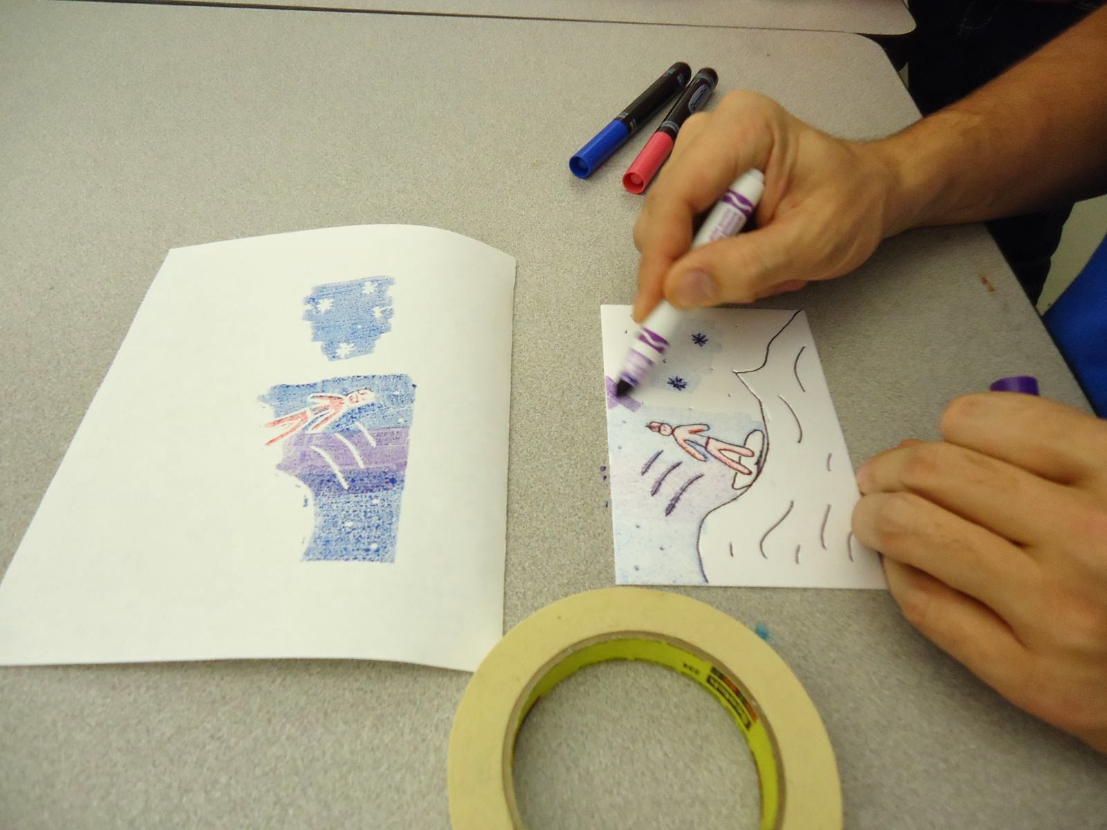 Mini Matisse White Line Printing