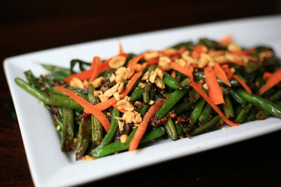 Green beans with Thai peanut sauce glutenfree, Paleofriendly