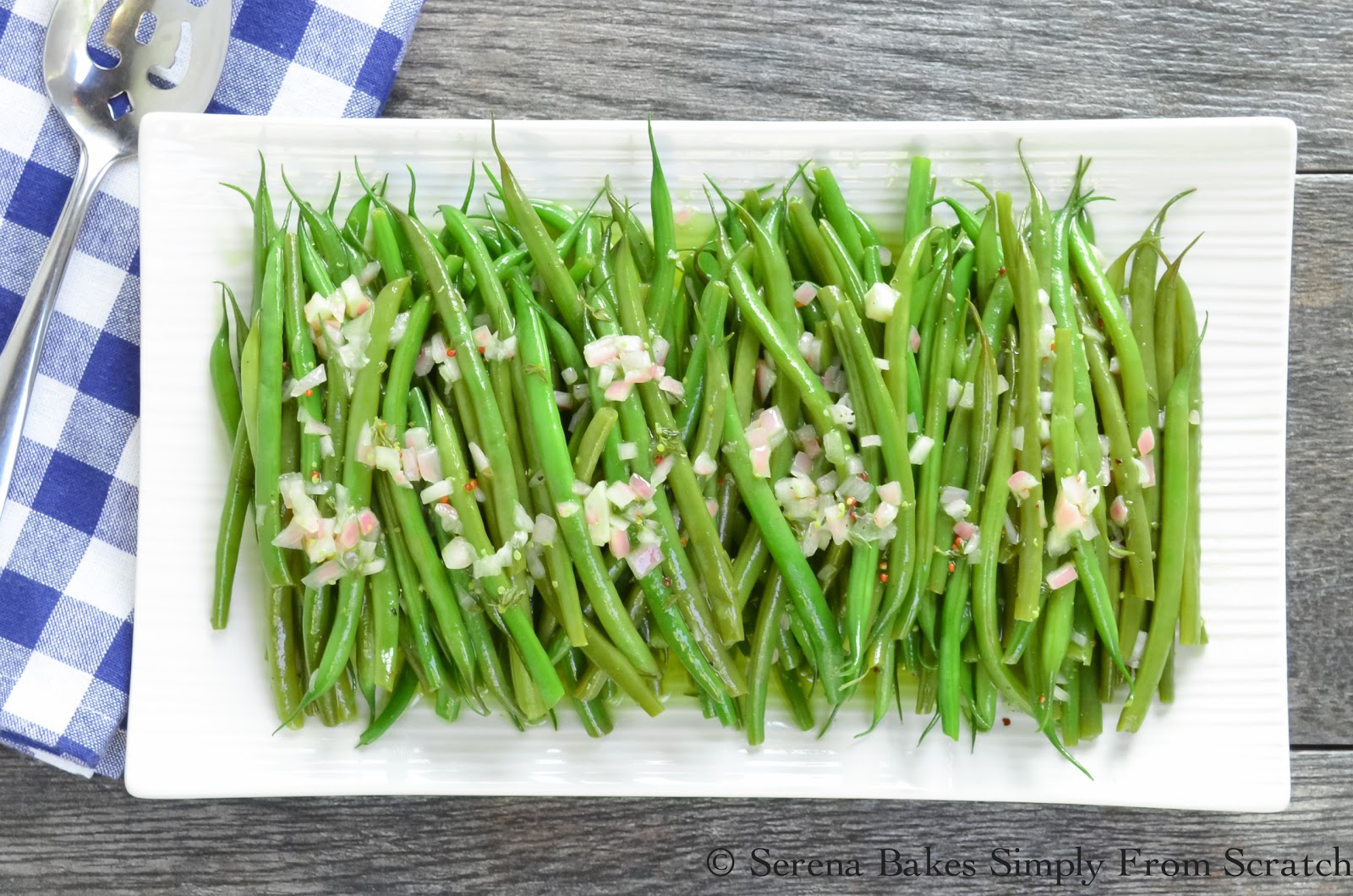 Green Bean Salad With Grainy Dijon Shallot Vinaigrette Serena Bakes