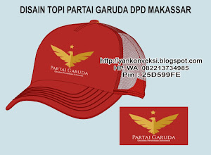 TOPI PARTAI GARUDA  PESANAN DPD PARTAI GARUDA MAKASAR  BAHAN DASAR JAPANDRIL DAN JARING  DI PESAN 5