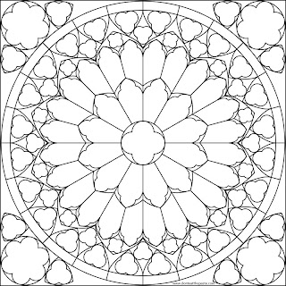 Notre Dame South Rose Window Coloring Page