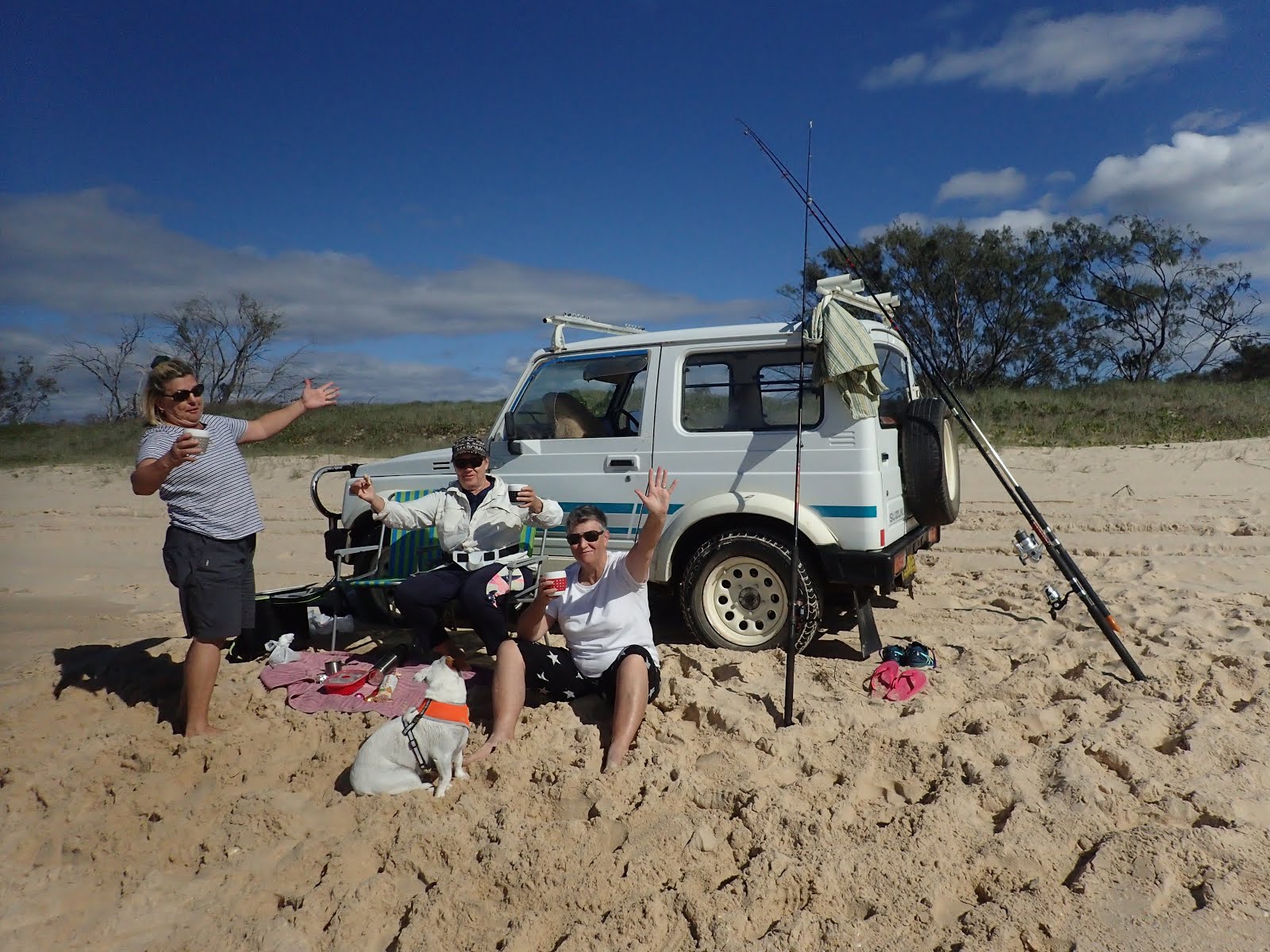 Fishing on the beach at Grassy Head