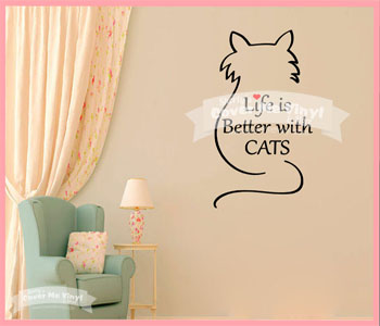 Life is Better with Cats Wall Decal