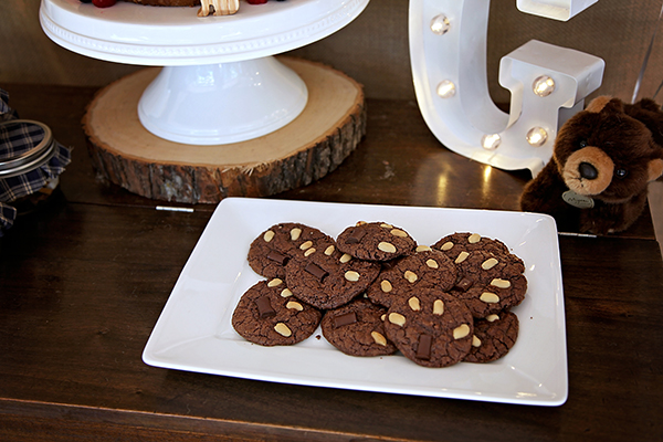 Bear Theme 1st Birthday!  Chocolate Bear Paw Cookies