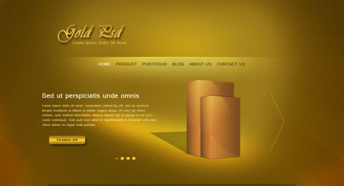Photoshop Tutorial Web Design Gold Psd
