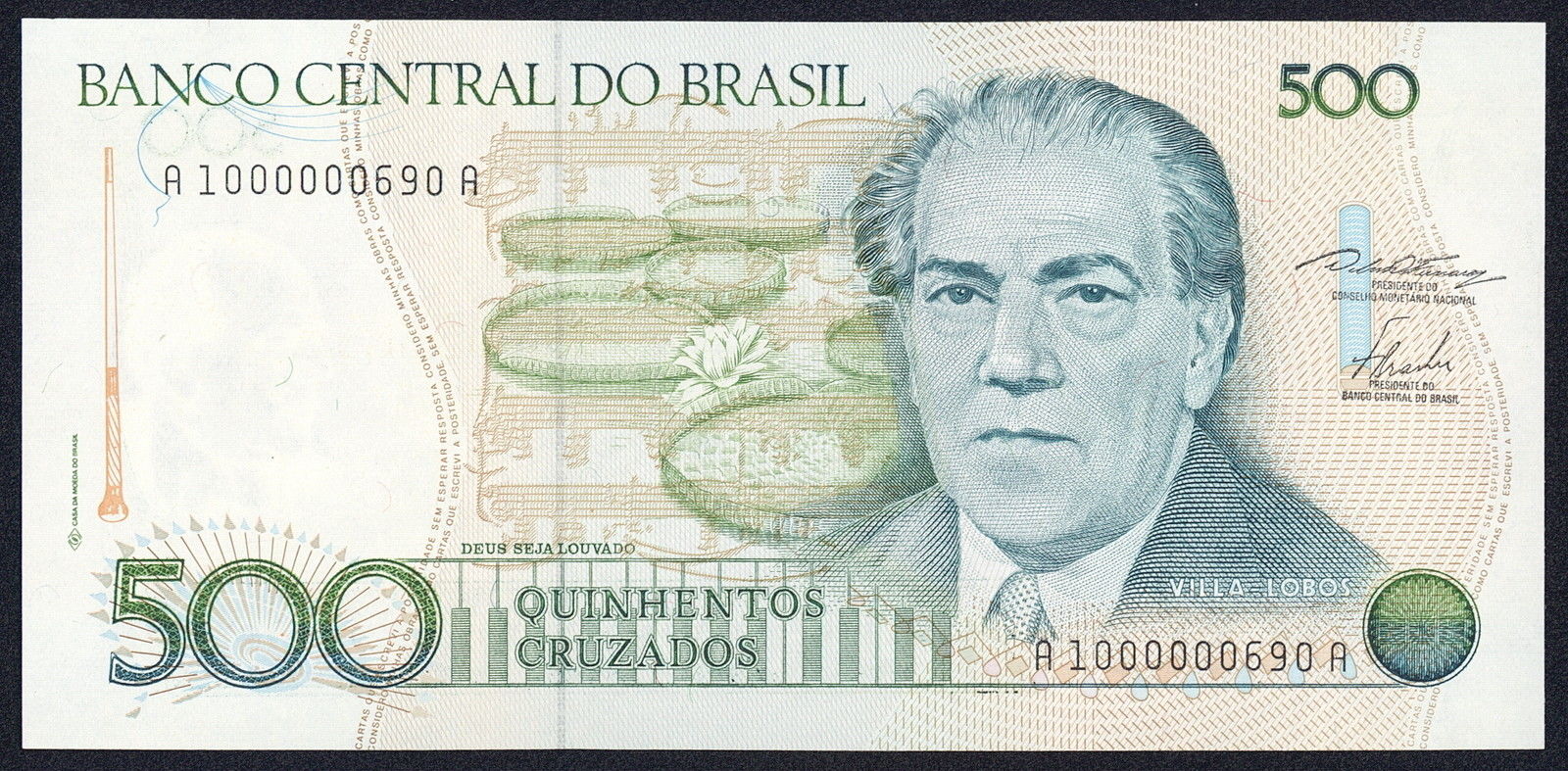 Brazil 500 Cruzados banknote 1986 Heitor Villa-Lobos|World ...