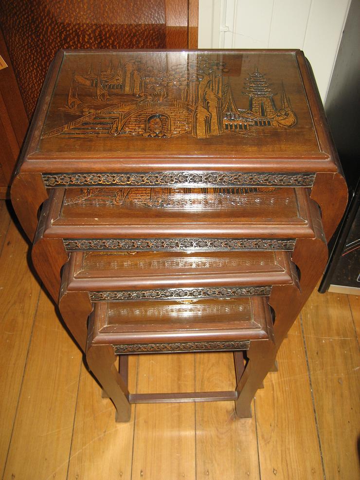 The Antique Polishers: Antique Hand Carved Chinese Nest Tables