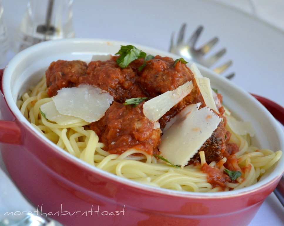 more than burnt toast Truly Tender Meatballs and Spaghetti... the