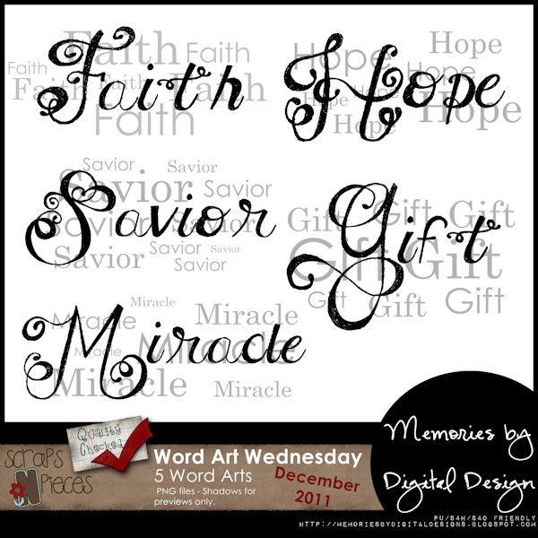 Amy's Scrappin' Memories: Word Art from Memories by Digital Design