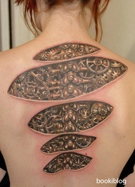 BEAUTIFUL MECHANICAL DESIGN TATTOOS ON BACK