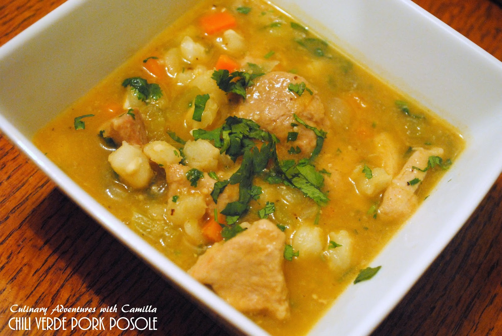 Chili Verde Pork Posole for FoodieExtravaganza