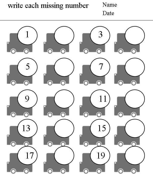 Kindergarten counting worksheet: April 2013