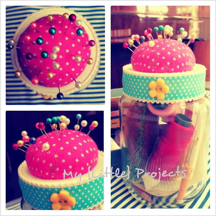 My Little Projects Pin cushion on a jar