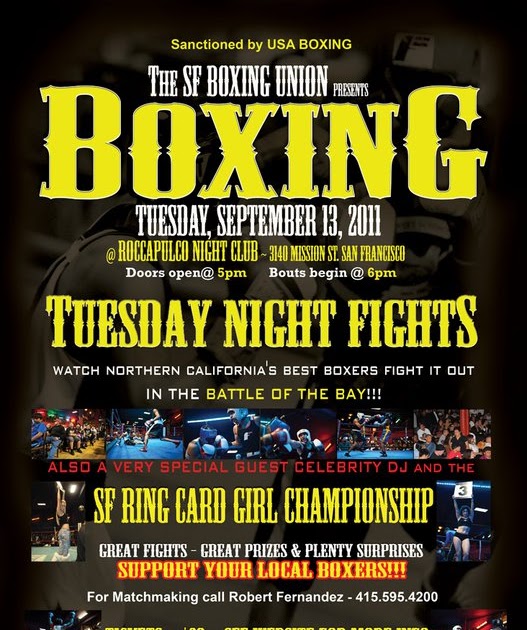 S.F. Boxing Union Tuesday Night Fights Results