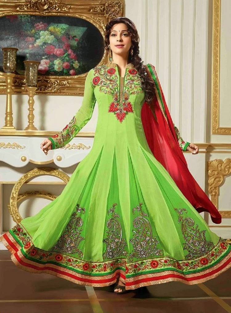 Beauty Miss India Juhi Chawla Anarkali Suit Wallpapers Free Download