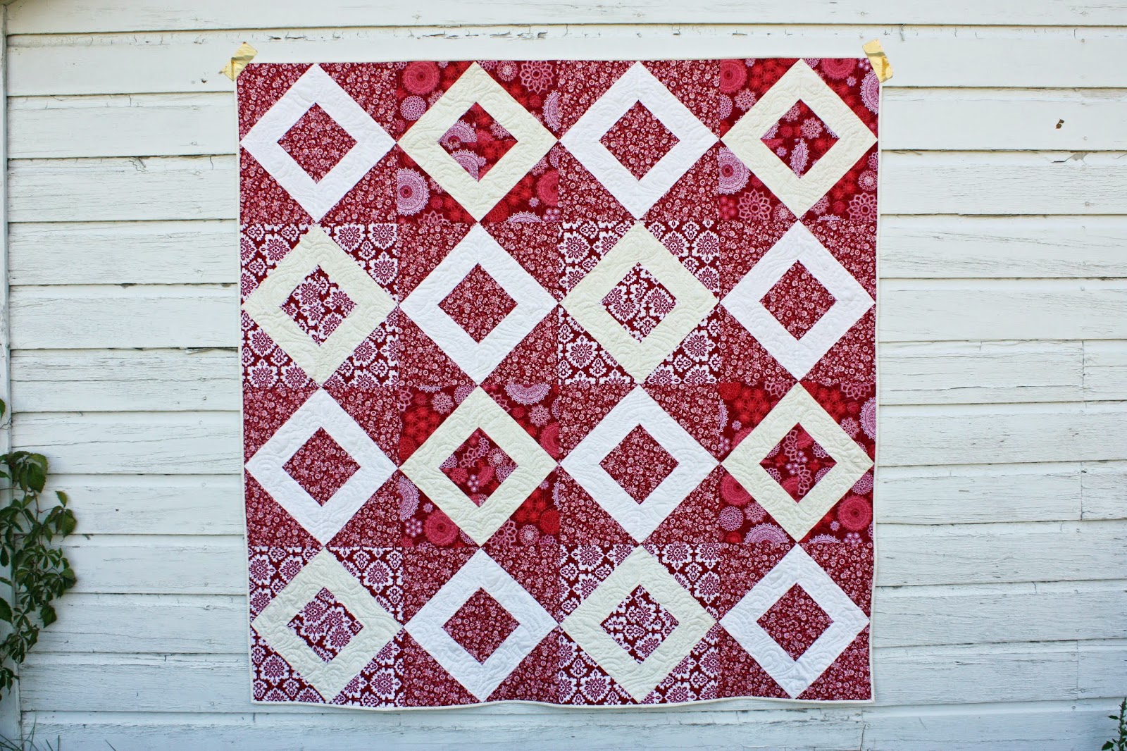 Cross My Heart.Loving Hands In All Seasons Quilt Guild Raffle Quilt.  Quilted by Jackie