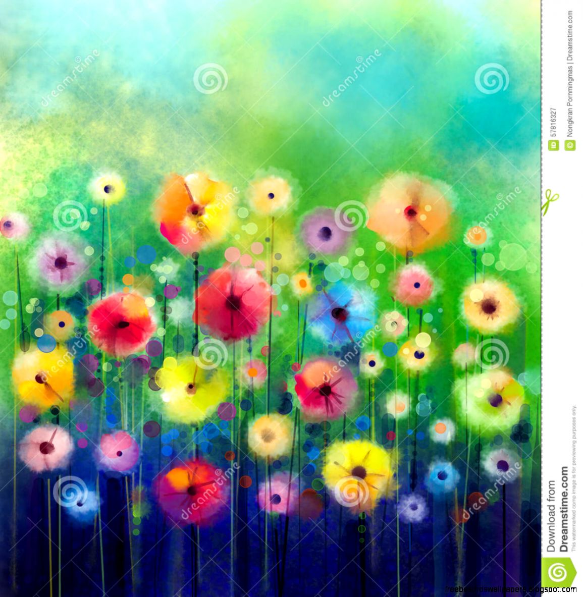 Abstract Fl Watercolor Painting Spring Flower Seasonal Nature Abstract Fl Watercolor Painting Spring Flower Seasonal Nature