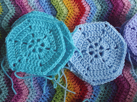 Crochet hexagon motifs