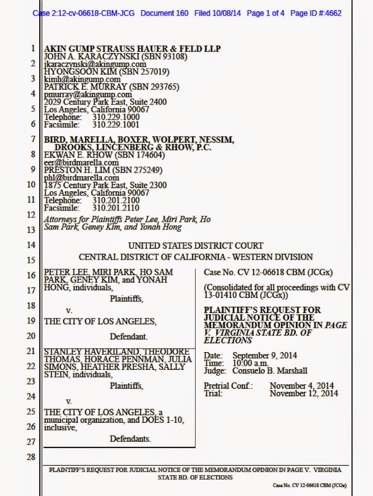 Mayor Sam's Sister City Home of Los Angeles Politics New Request for Judicial Notice