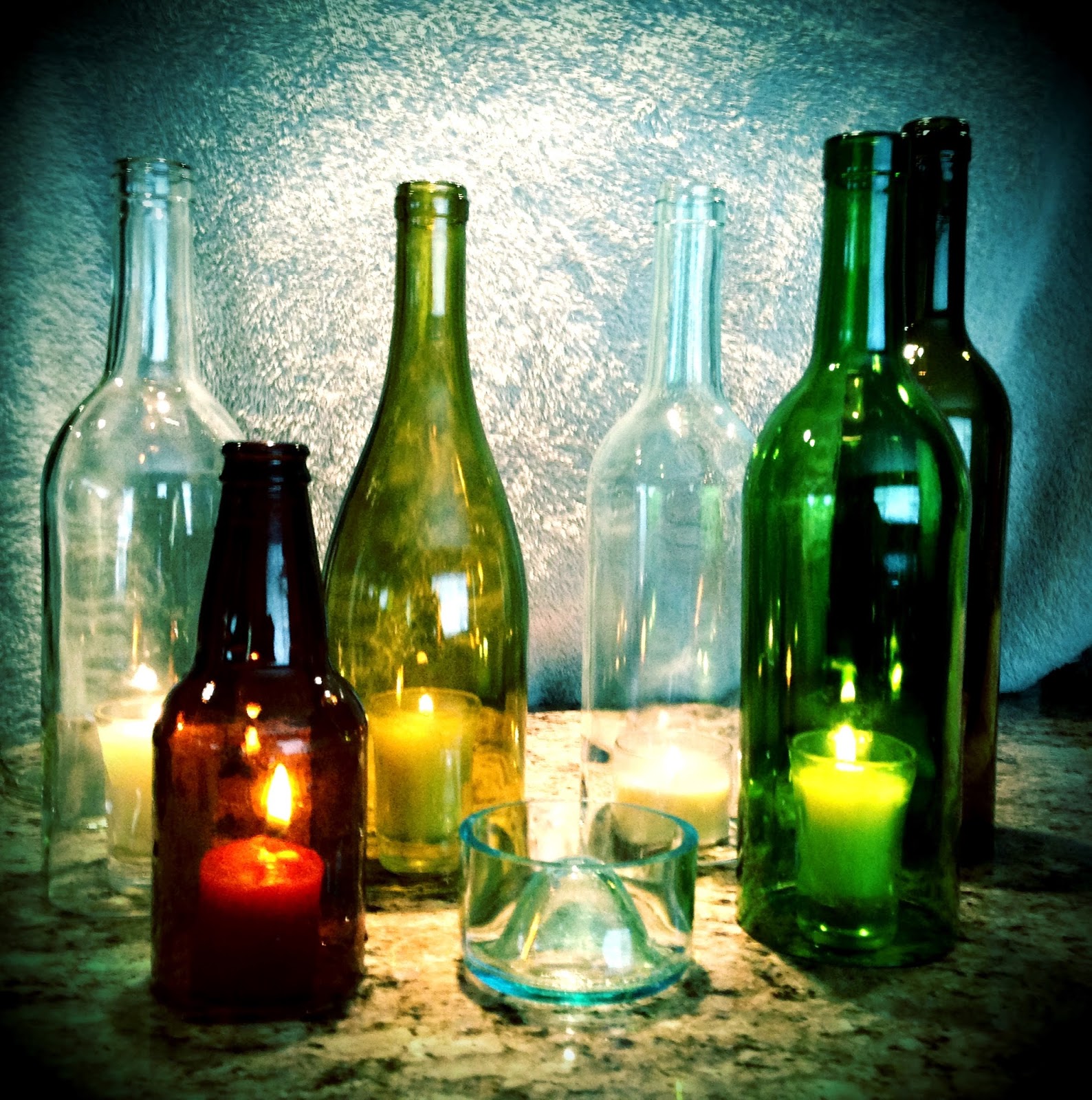 Erin's Randomness DIY Wine Bottle Candle Holders.....