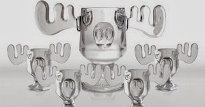 Kitchen Utensils And Their Uses: Christmas Vacation Glass Moose Mug Punch Bowl Set w/ Set of 4 ...