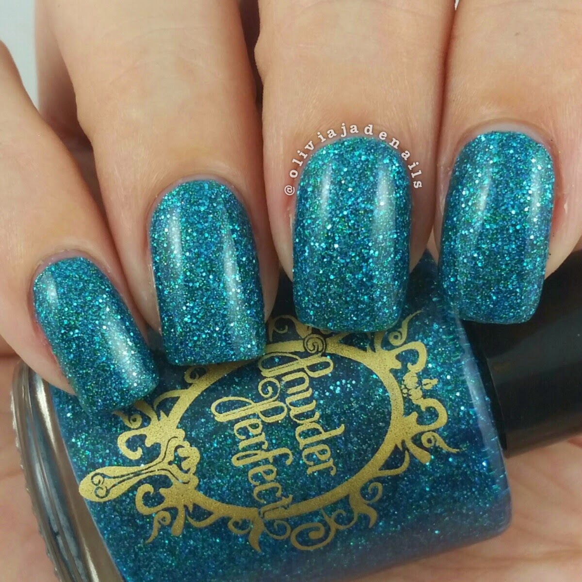 Powder Perfect Bay Of Alexandria swatched by Olivia Jade Nails