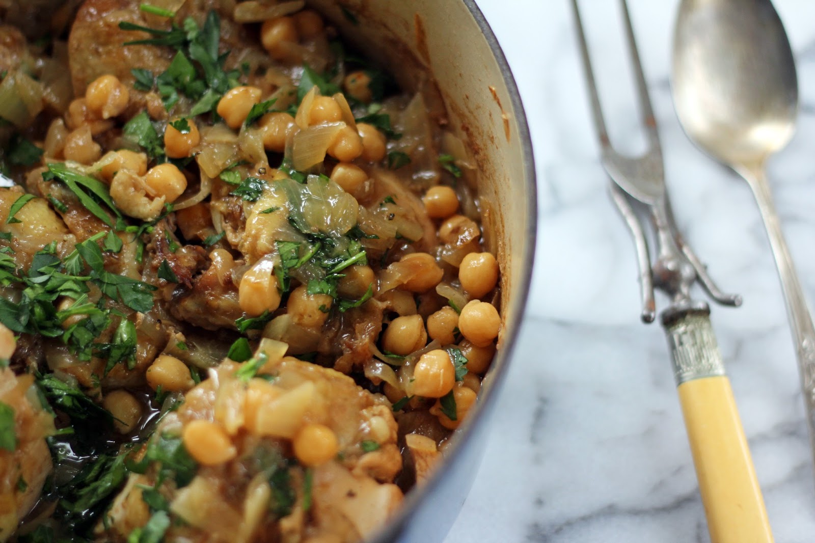 Blue Kale Road Chickpea and Chicken Stew for Purim