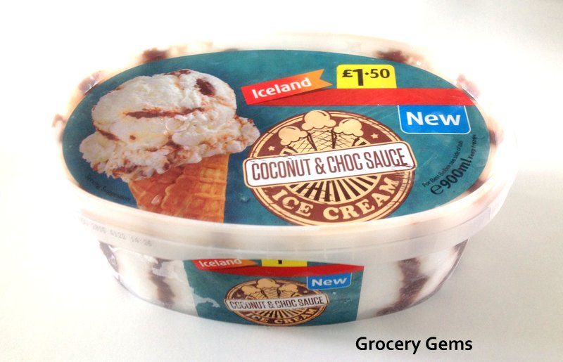 Grocery Gems New Iceland Coconut & Choc Sauce Ice Cream