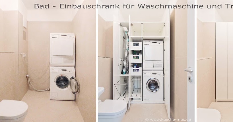 Einbauschrank - Schrank auf Maß: Einbauschrank Bad Waschmaschine und