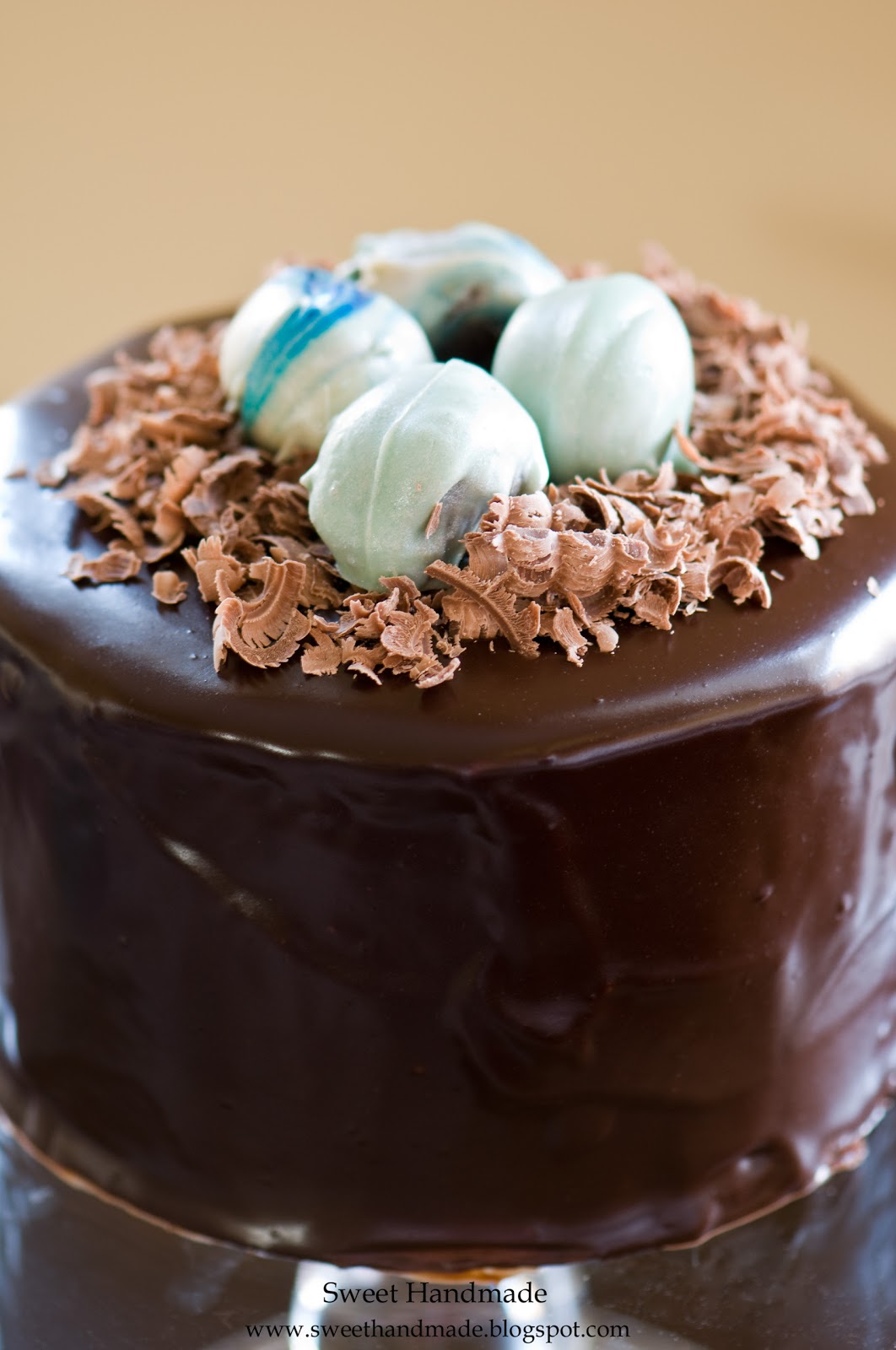 Sweet Handmade Cookies: Chocolate Easter Cake with Truffle Egg Nest