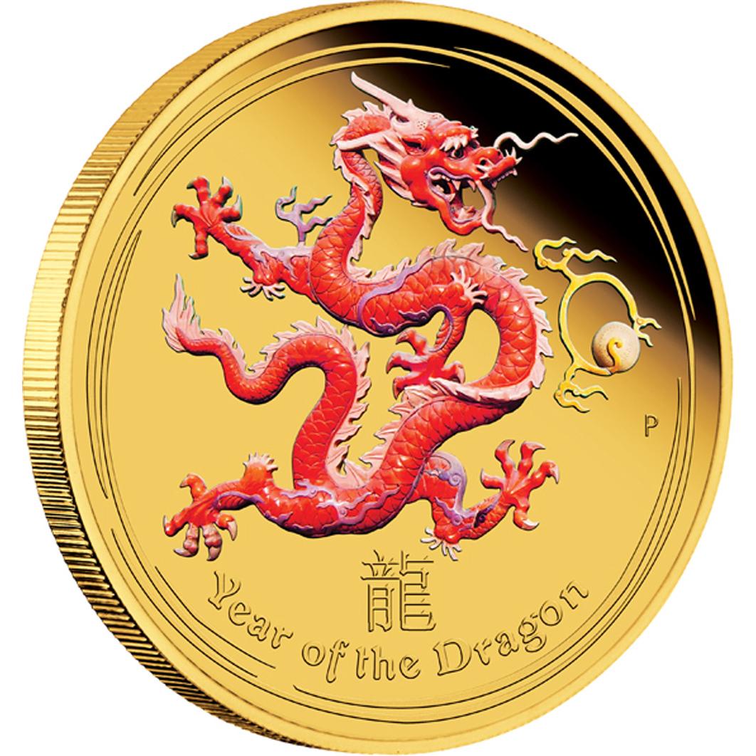 LOT OF 3 2012 1oz AUSTRALIAN SILVER DRAGON COLORED RED//GOLD /& NAVY BLUE /& BLUE