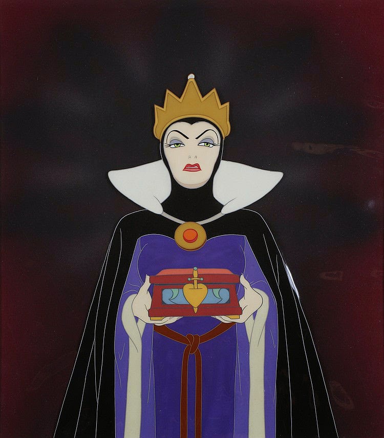 Animation Collection: Original Production Animation Cel of the Evil Queen  Over A Courvoisier Background From 
