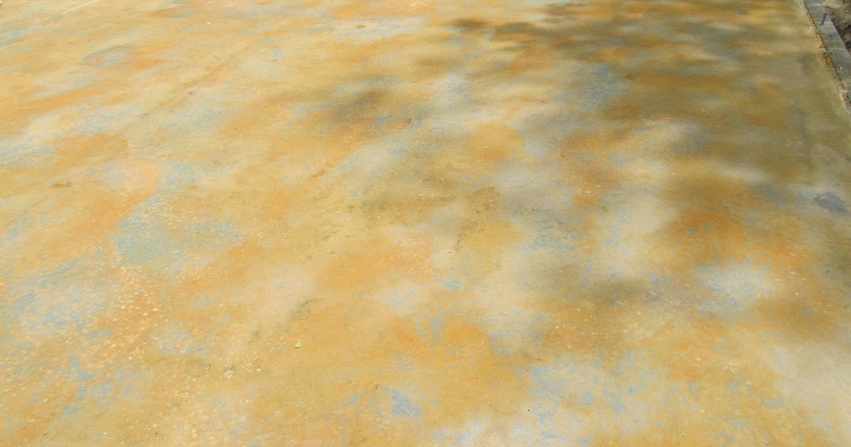 Thistle Creek House Staining the Slab Floor with Iron Sulfate