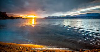 A Winter Sunset from Kelowna, BC Canada from the shore of Lake Okanagan by Chris Gardiner Photography www.cgardiner.ca