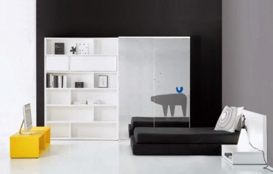 Habitación juvenil en color negro y blanco - Ideas para decorar dormitorios