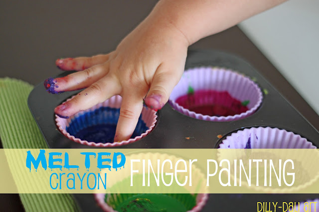Melted Crayon Finger Painting