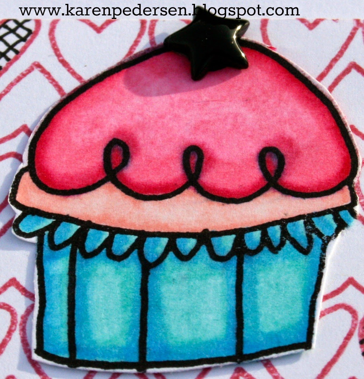 Karen Pedersen Cupcake Layout with the December Stamp of the Month