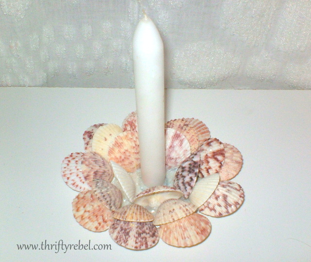How to Make Seashell Candle Holders Thrifty Rebel Vintage