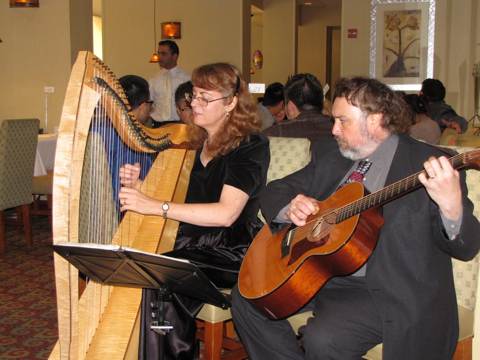 Celebrity Gems Entertainment Harp and Guitar duo at San Ramon Marriott