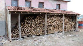 Our woodstore, nicely stocked Our woodstore, nicely stocked