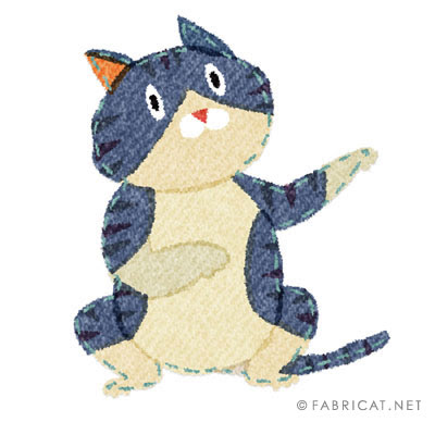 可愛い踊るサバトラ 猫のイラスト