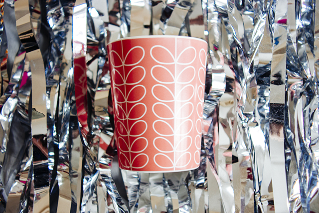 pink orla kiely beaker