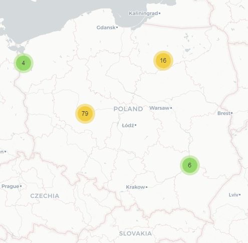 Mapa nazwiska Wizła