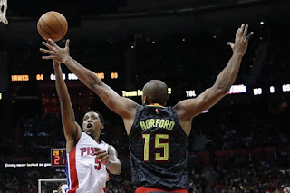 Al Horford anota 15 puntos y 4 rebotes en la caida de los Hawks ante los Pistons
