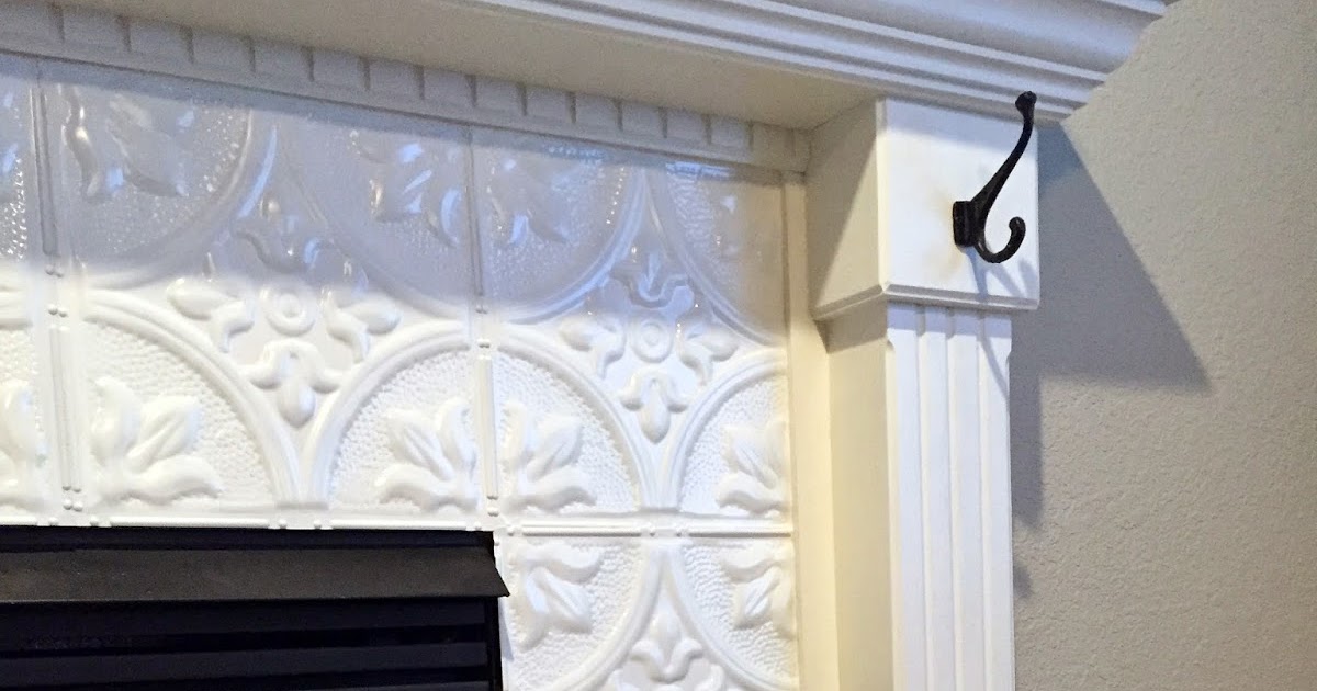 Naughton your life Fireplace Makeover with Tin Tile