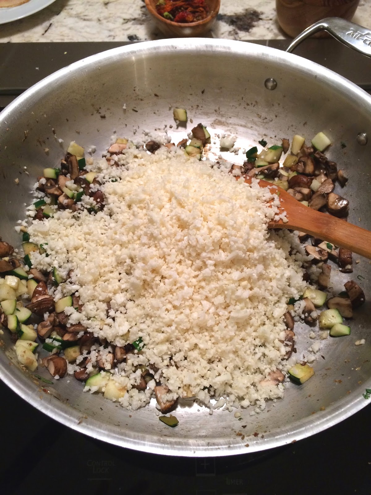 French Butter and Turkish Figs cauliflower "fried rice" from the folks